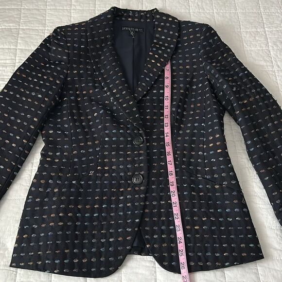 Lafayette 148 Women’s Shawl Lapel Wool Blend Tailored Contrast Stitch Blazer 8 - Picture 10 of 13